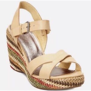 Coconuts By Matisse Madrid Natural 123 Wedges Sandal Women’s Size 9M Multcolored